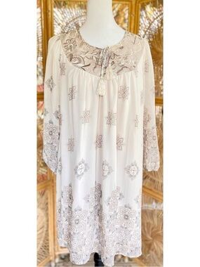 Anthropologie One September Donia Peasant Dress M Boho Summer Flowy Bohemian